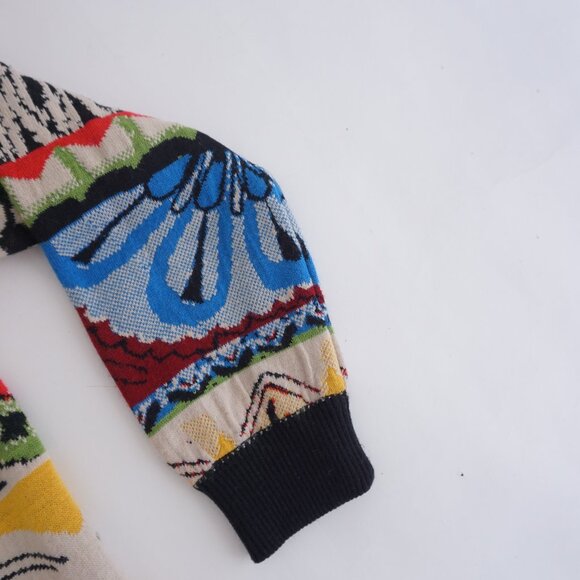 Aldo Martins Nashira Sweater Multi Color Wool Blend Long Cardigan Sweater L - Picture 5 of 15